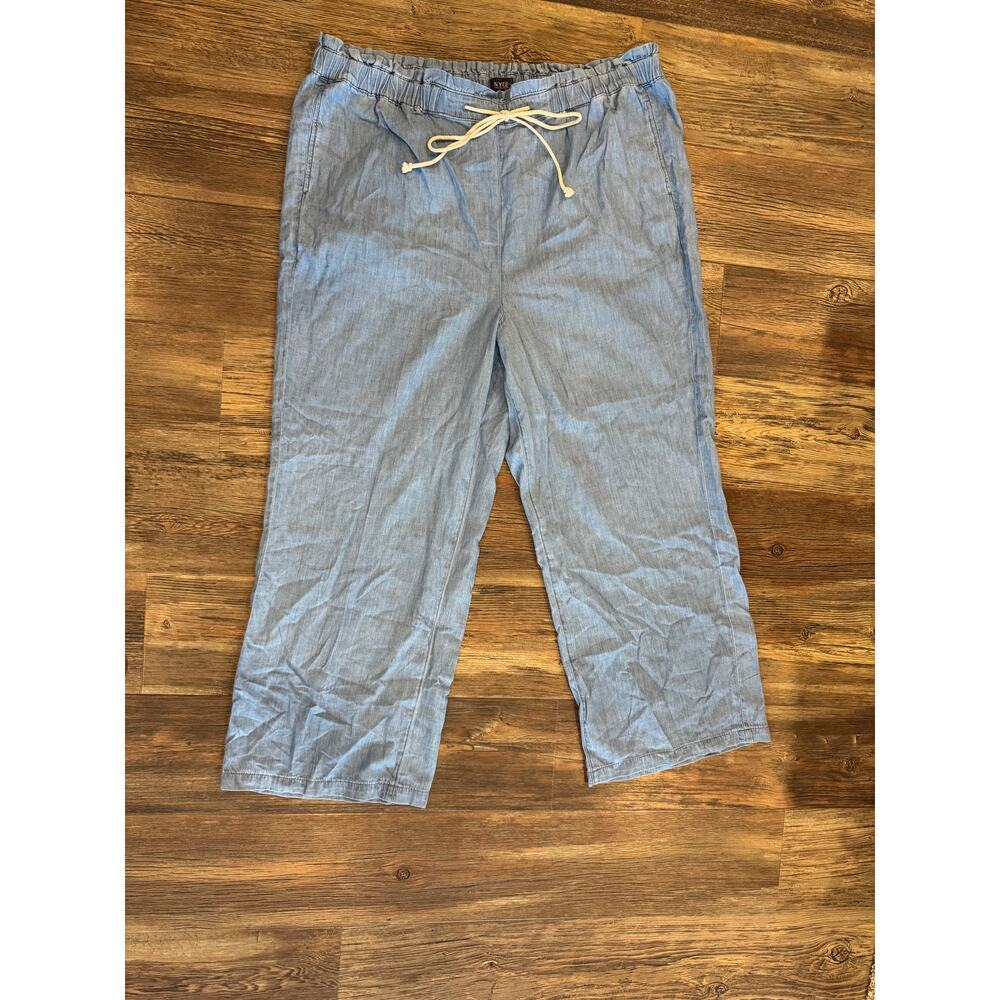 NYDJ Jeans Relaxed fit, Drawstring waist. Boho coastal 22W light Blue